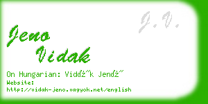 jeno vidak business card